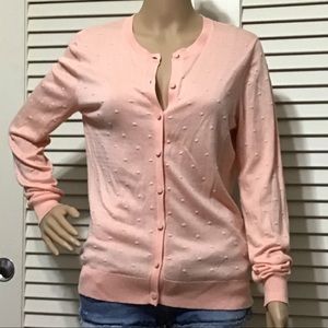 August Silk Cardigan in Peach Color